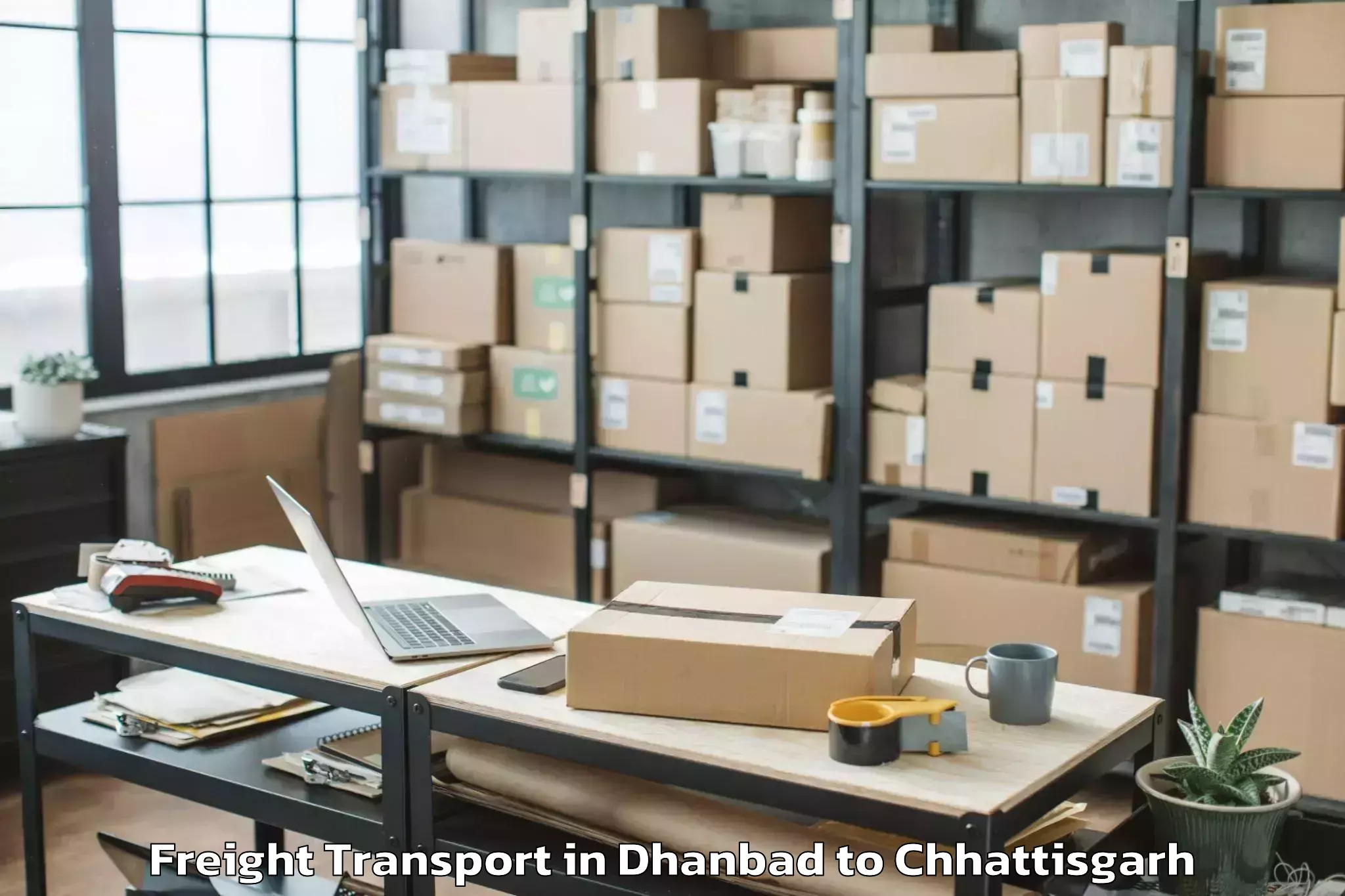 Expert Dhanbad to Indira Gandhi Krishi Vishwavid Freight Transport